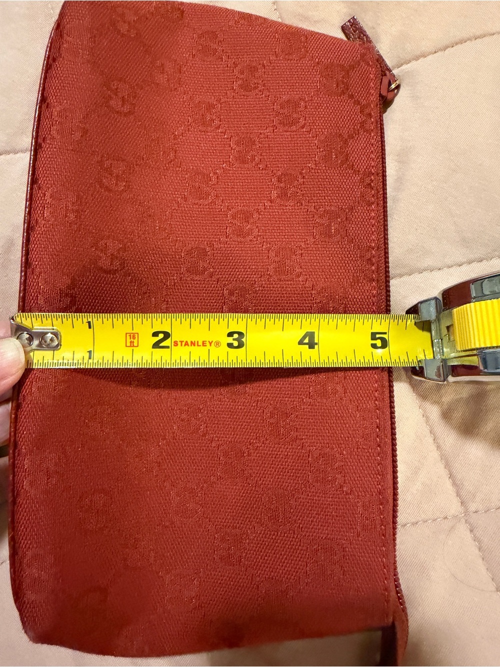 Gucci GG Red Monogram pouch / makeup bag - Picture 8 of 9